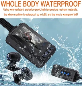 Motorcycle Camera HD 1080P Dual Lens Motorbike Bike Video Recorder The Whole Machine Is WaterproofNight Vision GPS Wifi Dash Cam