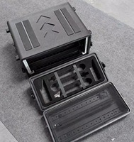 Supports de montage antichoc de stockage détachables en plastique dur HDPE boîte à outils armoire d'amplificateur de puissance 6U 19 "étuis de rack