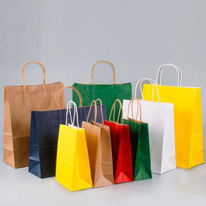 Bolsa de papel Kraft con asa precio al por mayor personalizado con logotipo para bebidas marrón compras comida naturaleza bolsa de papel Kraft - Product Image 4