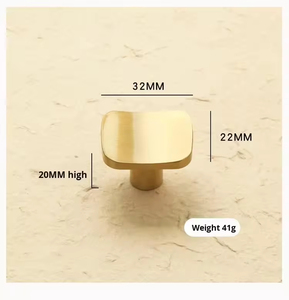 French-Style Solid Brass Single-Hole Handle Light Luxury Nordic Gold Simple Square Handle Concave Cabinets Living Room - Product Image 2