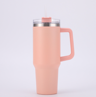 Gourde isotherme en acier inoxydable de 40 oz avec paille, bouteille d'eau portable, tasse de voyage isolée avec poignée pour voiture, flasque sous vide