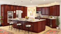 Gabinetes de Cocina de Madera Maciza Visual - Muebles de Madera Estéticos con Belleza Clásica y Presentación Refinada