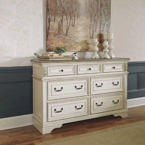 Commode en bois massif blanc vieilli sur mesure, commode à 7 tiroirs de style vintage américain, armoire de rangement pour chambre à coucher, plusieurs couleurs - Product Image 6