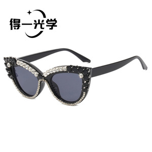 Cat Eye <b>Sunglasses</b> Black Frame Rhinestone Women's UV400 Party Fashion - Product Image 4