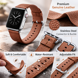 <span class=keywords><strong>Bracelet</strong></span> de montre en cuir véritable de luxe pour <span class=keywords><strong>Apple</strong></span> <span class=keywords><strong>Watch</strong></span> Ultra 2 9 8 7 <span class=keywords><strong>SE</strong></span> 45 mm 41 mm 49 mm, <span class=keywords><strong>bracelet</strong></span> de remplacement rétro pour <span class=keywords><strong>homme</strong></span>, style business - Product Image 4