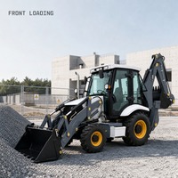 Traktor Loader Backhoe 4x4 Mini Wheel Loader Excavator Combo Machine Mesin Diesel Peralatan Konstruksi Pertanian Tugas Berat