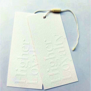 Étiquettes suspendues en papier vintage à texte doré pour vêtements, avec votre propre logo, haute efficacité, coût compétitif, sans MOQ - Product Image 3