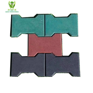 टिकाऊ रबर कुत्ते की हड्डी के आकार घोड़े की स्टाल चटाई बच्चों के खेल के मैदान के लिए रबर टाइल, जिम रबर फर्श चटाई - Product Image 2