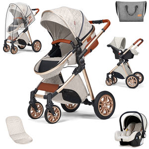 Poussette Bébé Bleue 3 en 1 avec Siège <span class=keywords><strong>Auto</strong></span> 2 en 1 Système de Voyage avec Acier Inoxydable Original Certifié EN1888 - Product Image 1