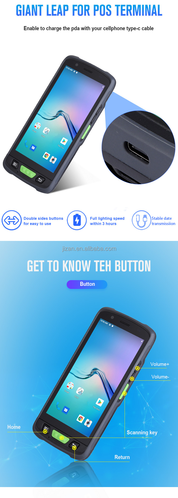 handheld terminal industrial PDSs 2D qr code reader handheld terminal pda android barcode scanner