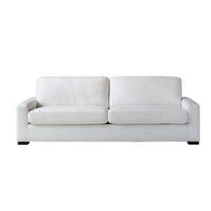 Fast Shipping Space Saving 2-Seater White <b>Sofa</b> Modern Compact Fabric Couch for Small Apartment & <b>Office</b> - Product Image 1
