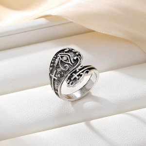 Anillo Abierto de Plata Tailandesa con Diseño de Búho para Mujer, Joyería de Moda para el Dedo Índice, Regalo con Engaste de Puntas y Ojos Negros y Azules - Product Image 4