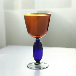 En çok satan Vintage kokteyl şarap bardağı bardak altın kenar çok renkli züccaciye düğün parti yeşil mavi mor pembe Goblets