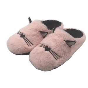 Nouvelles pantoufles pour femmes, modèle mignon chat, usage quotidien, en laine, chaussures d'<span class=keywords><strong>hiver</strong></span>, <span class=keywords><strong>mules</strong></span> HCG pour femmes, chaussures d'intérieur pour l'<span class=keywords><strong>hiver</strong></span> - Product Image 1