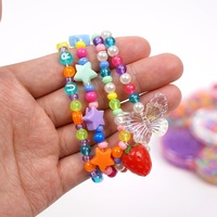 Kit d'artisanat DIY pour enfants à un dollar : Perles écologiques en plastique, magnifiques bracelets colorés fraise et papillon