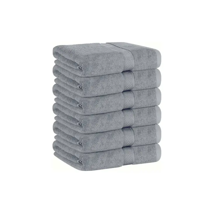 Serviettes de douche de salle de bain en coton de luxe Hotel & Spa 30x60 po, gris foncé lavable en machine