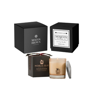 Custom kraft rigid cardboard paper white candle set luxury empty candle jar with lid and gift box packaging candle boxes