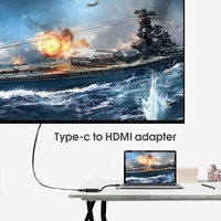 Adaptateur en aluminium Type C vers HDMI pour téléphone mobile Android, adaptateur Type C vers HDMI 4K 30Hz pour TV