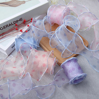 6cm (2,4 Zoll) Leder-Pailletten Wellenförmiges Elastikband Silberner Rand Schillerndes Punkt-Meshband für Haarschleifen, Kleider, Nähen, DIY-Basteln und Dekoration