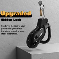 Netphi Cage de Chasteté en Acier Inoxydable et Cuir, Anneau Pénien BDSM, Accessoire de Jouet Sexuel pour Hommes, Kit de Chasteté SM pour Adultes