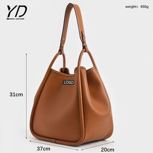 Women Fashion Handbags Clutches Vegan Leather Handbag Custom Logo Large <strong>Shoulder</strong> <strong>Bag</strong> Tubular <strong>Slouchy</strong> Tote <strong>Bag</strong> - Product Image 2