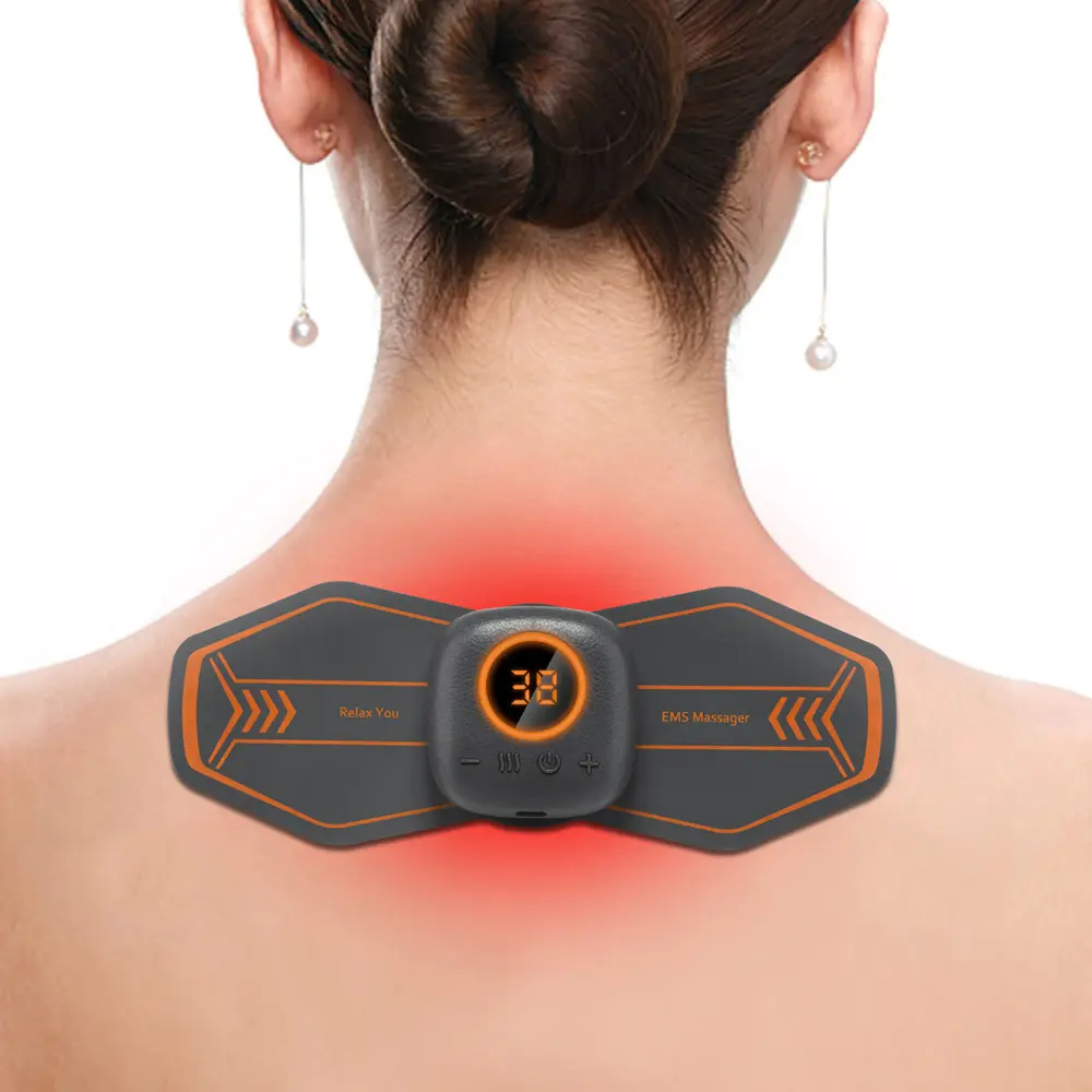 Draagbare Mini Elektrische Puls Nek Massager Met Verwarming Ems Lichaamsmassage Tool Voor Cervicale Rugspier Pijnverlichting Schouderbeen