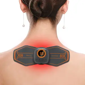 便携式迷你电脉冲颈部按摩器，带加热EMS身体按摩工具，用于颈椎背部肌肉疼痛缓解肩部腿部