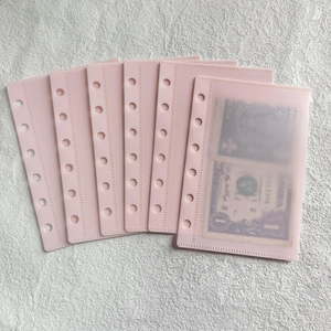 Pochette de classement personnalisable et flexible à 6 trous pour enveloppes de trésorerie, en PP dépoli, format A6 A7, sans fermeture éclair - Product Image 1
