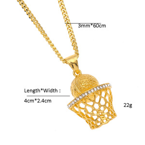 Collar de hip-hop con colgante de baloncesto, ideal para discotecas, estilo hip-hop, artículo individual. - Product Image 1