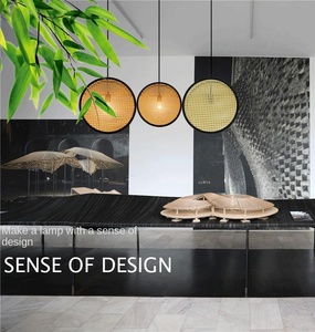 Hotel Dining Room Decorative Wicker Chandelier Teahouse Home Decor Lamp Restaurant Decorative Rattan Pedant <b>Light</b> - Product Image 2