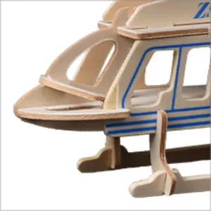 Produsen 3D mainan Model helikopter Sains kualitas tinggi kustom mainan puzzle anak pelatihan otak perakitan kayu