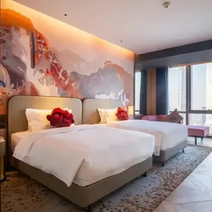 2024 Muebles de hotel Muebles de dormitorio de madera maciza fabricados para hoteles de lujo