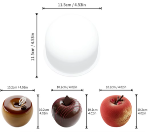 4 Inch Apple Shaped <b>Silicone</b> Cake Mold Apples <b>Silicone</b> Molds, Apples Shape Fruit Mousse Cake Molds Christmas Candle Molds - Product Image 3