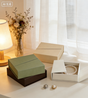 Boîte de rangement pour bijoux en papier enduit avec doublure en éponge réutilisable de haute qualité, taille et couleur personnalisables, emballage cadeau élégant pour la vente en gros