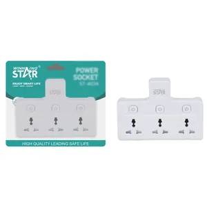 WINNING STAR 10A/2500W 3 Switches Control 3 Jacks ST-4034 All-In-One Copper Electric Extension Plug And Sockets Switches