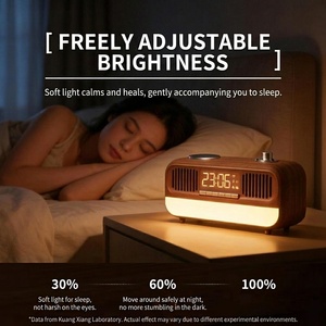 Nouveau produit unique 2026 à vendre en ligne : Enceinte musicale rétro 5-en-1 avec alarme, lampe d'ambiance, <span class=keywords><strong>radio</strong></span> et <span class=keywords><strong>chargeur</strong></span> pour téléphone et écouteurs - Product Image 3