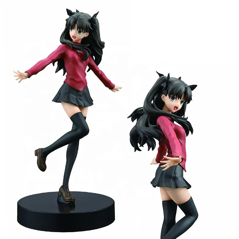 20CM popolare Anime Fate/stay night Figure Tohsaka Rin uniforme scolastica in piedi Cute Girl Model PVC Static Toys Collection Doll