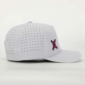 Gorras Deportivas Personalizadas al por Mayor con Logotipo, Gorra de Béisbol de 5 Paneles con Orificios Láser, Lazos, Transpirable, Impermeable, Unisex, Ajustable - Product Image 4