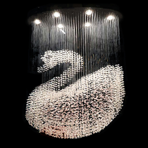 Lustre en cristal créatif en forme de <span class=keywords><strong>cheval</strong></span>, grand luminaire décoratif pour hall d'hôtel de luxe, art moderne, personnalité créative - Product Image 3