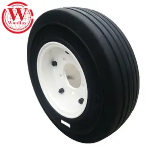 chinese cheap aircraft tire, airport GSE trolley 4.00-8 tire with 3.75 rim assembly