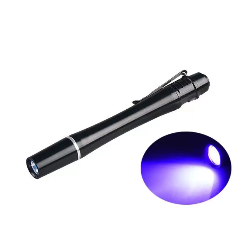 Miniluz LED UV para detección de orina de mascotas, linterna con función de Clip, 365nm, 3W