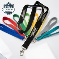 Lanyard Personalizzato per Sublimazione, Cordino da Collo in Poliestere con Porta Badge e Clip in Metallo, Regalo Promozionale per Fiere e Uffici, MOQ Basso