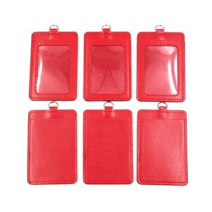 Porte-cartes de crédit en cuir PU en gros avec porte-clés et porte-étiquette nominative portable - Product Image 1