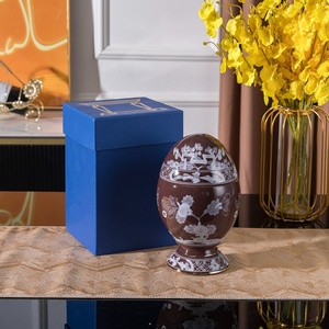 Venta al por Mayor de Tazas para Huevos de Porcelana Oriental 1735 con Tapa, Tazas para Huevos de Lujo con Detalles en Oro, Caja de Regalo Exquisita para el Comedor - Product Image 1