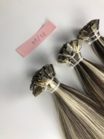 YOUMI Extensions de cheveux humains vierges russes Remy, cuticules alignées, pointes plates, kératine, 18 pouces, couleur méchée pour salon