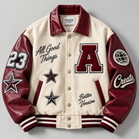 Veste universitaire bordeaux à logo personnalisé, broderie chenille, production en gros, fabricant de vestes Letterman lourdes