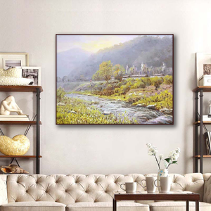 Pintura al óleo hecha a mano, obras de arte, el río que fluye de las estrellas, pintura abstracta, lienzo moderno, arte de pared - Product Image 4