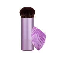 Ensemble de pinceaux de maquillage Lilac Skies Cloud-Skin Base 2 pièces, ensemble de pinceaux pour fond de teint et éponge de mélange pour une couverture de fond de teint lisse