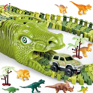 Chengji Puzzle piste voitures bricolage assemblage Rail voiture jouets fente jouets déformation catapulte bloc de construction dinosaure piste voiture - Product Image 2