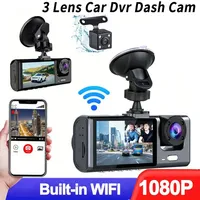 Caméra de tableau de bord DVR pour voiture avec écran IPS 4K, GPS, surveillance de stationnement 24h/24, vision nocturne avant/arrière, enregistrement vidéo